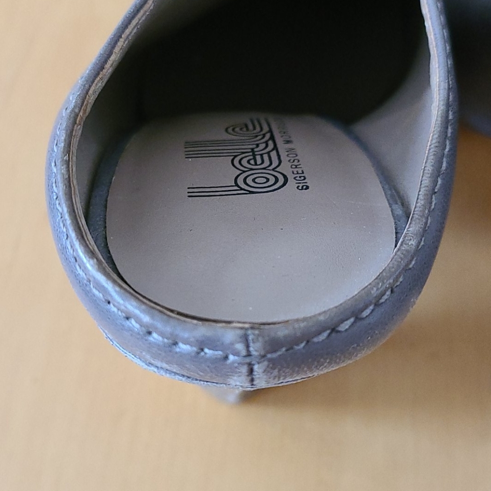 Belle Sigerson Morrison Grey Leather Mules - sz 7 - Picture 12 of 13
